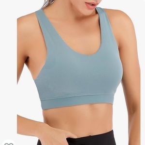 EUC- Colorful Koala Padded Sports Bra in Smokey Blue